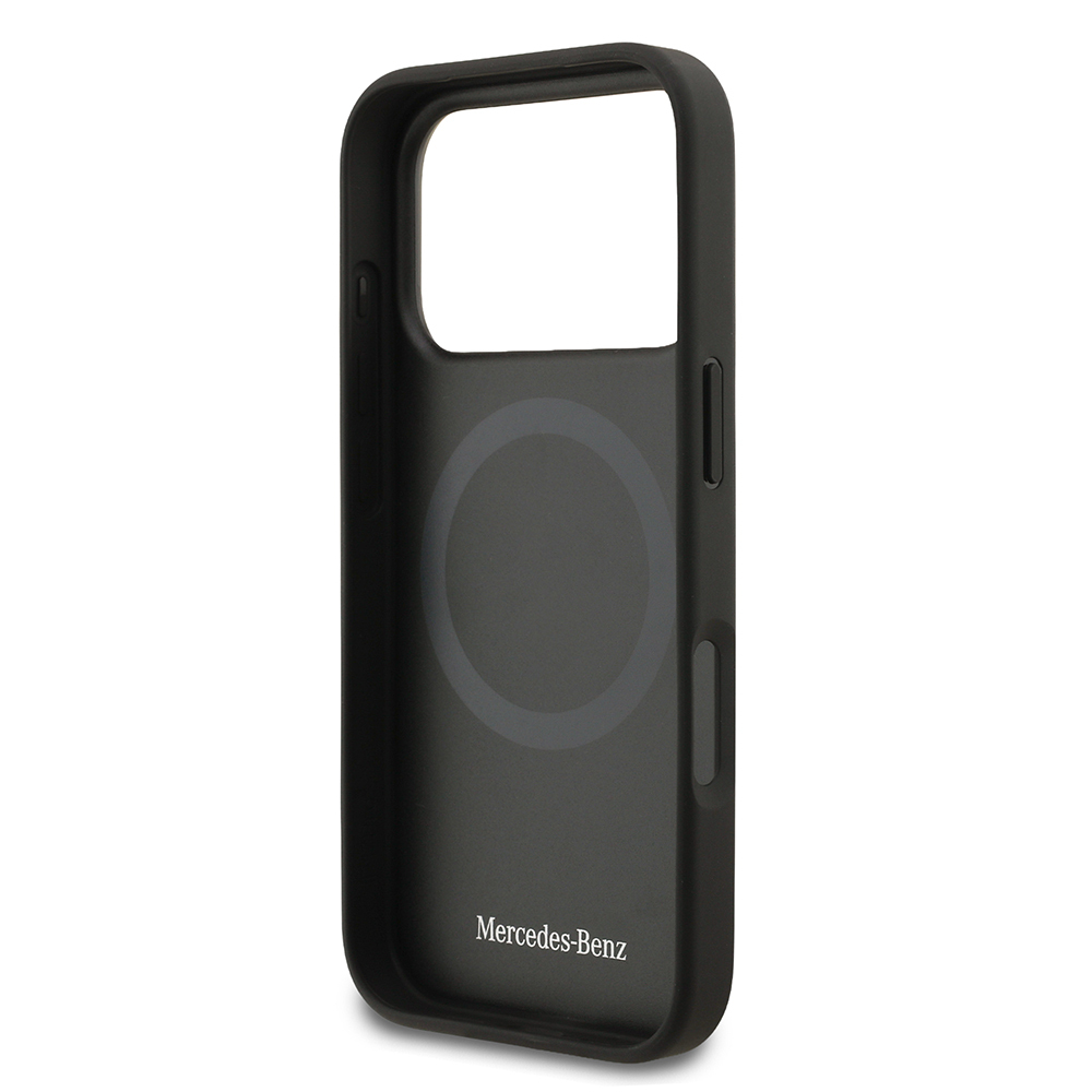 Apple iPhone 17 Pro Kılıf Mercedes Benz Orjinal Lisanslı M-safe Şarj Özellikli Şeritli Yıldız Desenli Metal Logolu Deri Kapak - 13