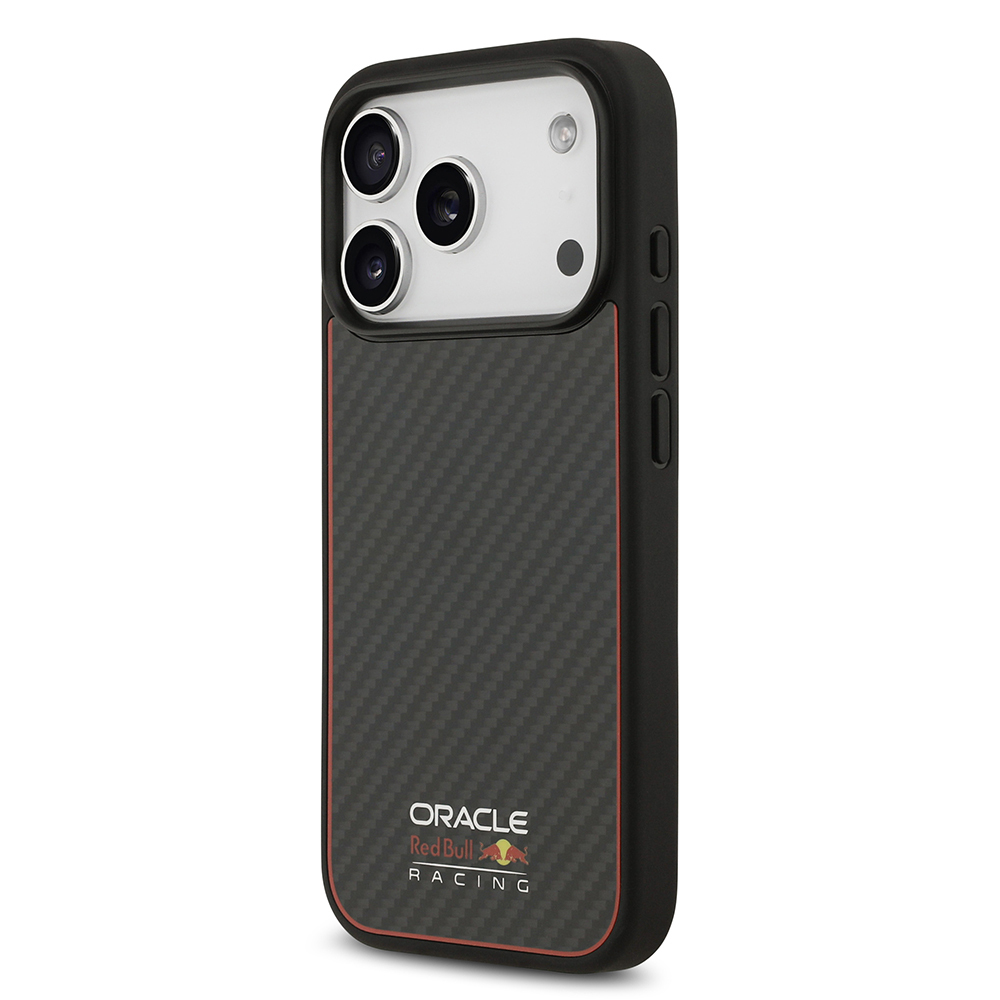 Apple iPhone 17 Pro Kılıf Redbull Orjinal Lisanslı M-safe Şarj Özellikli Karbon Fiber Parlayan Logolu Kevlar Kapak - 3