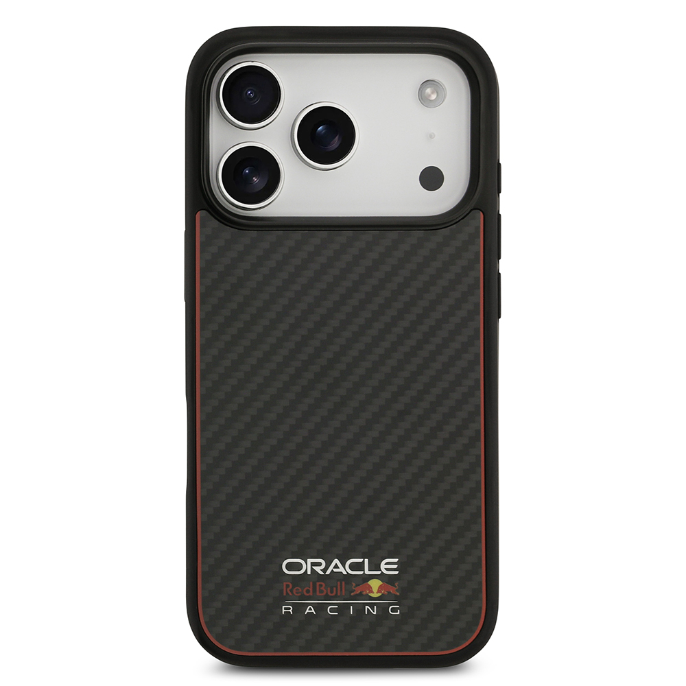 Apple iPhone 17 Pro Kılıf Redbull Orjinal Lisanslı M-safe Şarj Özellikli Karbon Fiber Parlayan Logolu Kevlar Kapak - 4