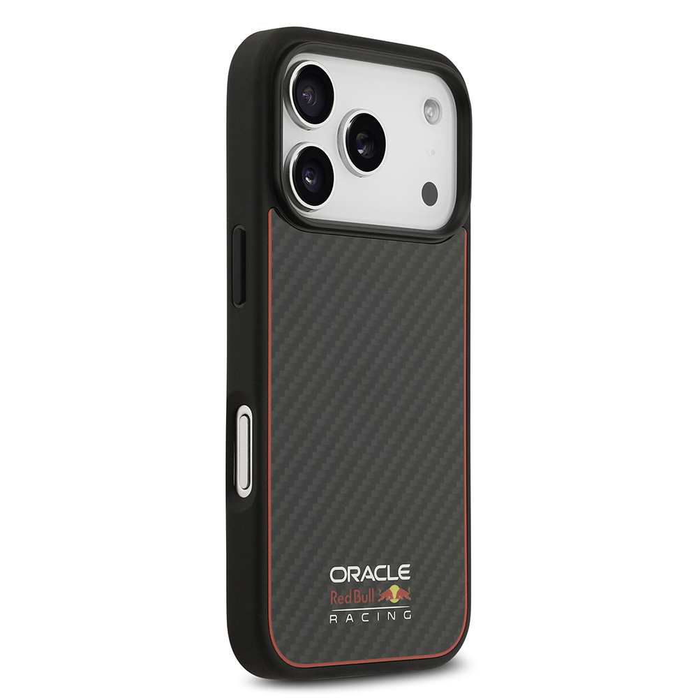 Apple iPhone 17 Pro Kılıf Redbull Orjinal Lisanslı M-safe Şarj Özellikli Karbon Fiber Parlayan Logolu Kevlar Kapak - 5