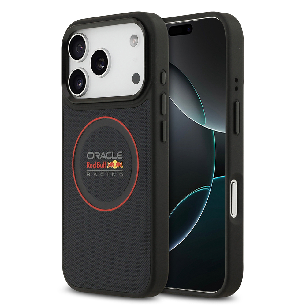 Apple iPhone 17 Pro Kılıf Redbull Orjinal Lisanslı M-safe Şarj Özellikli Kırmızı Halka ve Logo Kabartmalı PU Deri Kapak - 2