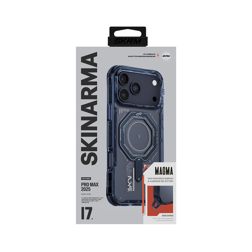 Apple iPhone 17 Pro Kılıf SkinArma M-safe Şarj Özellikli Airbag Tasarımlı Magma Kapak - 6