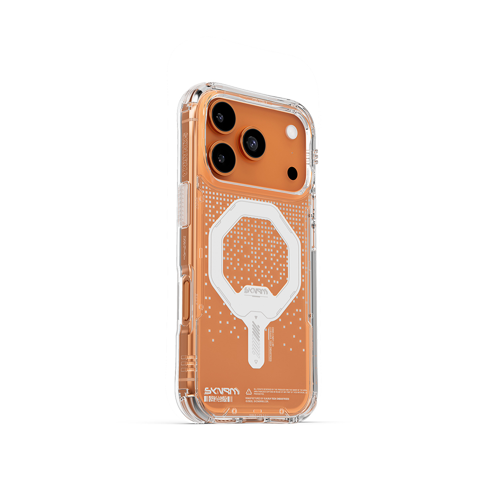 Apple iPhone 17 Pro Kılıf Skinarma M-Safe Şarj Özellikli IML Baskılı Holografik MYST Kapak - 8