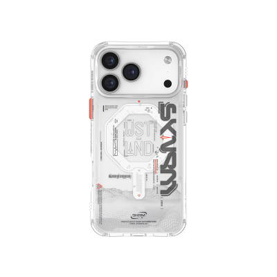 Apple iPhone 17 Pro Kılıf Skinarma M-safe Şarj Özellikli Yazı Desenli Airbag Tasarımlı Sonix Kapak Şeffaf