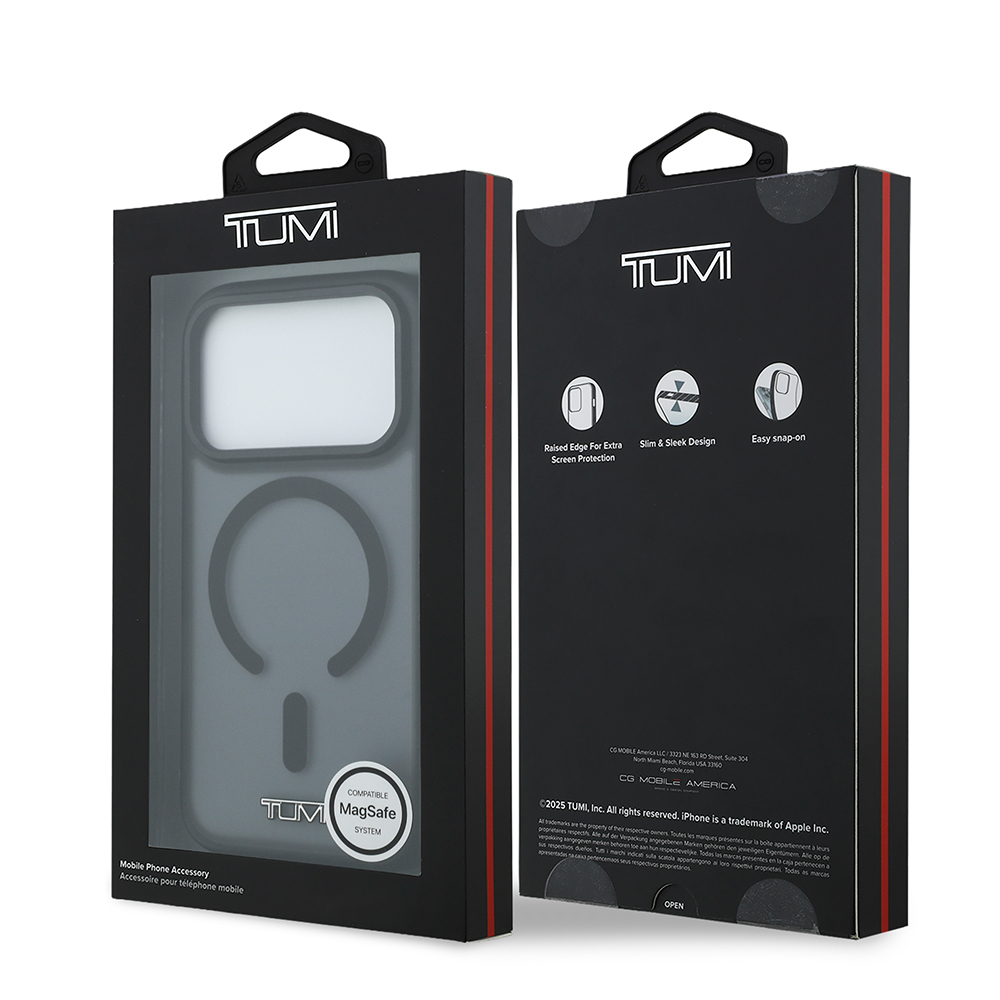Apple iPhone 17 Pro Kılıf TUMI Orjinal Lisanslı M-safe Şarj Özellikli Buzlu Transparan Kapak - 17