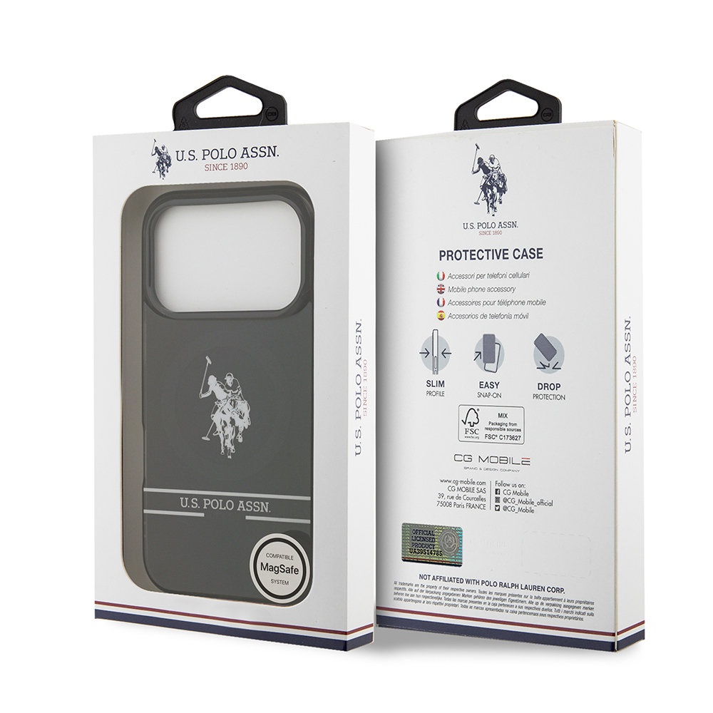 Apple iPhone 17 Pro Kılıf U.S. Polo Assn. Orjinal Lisanslı M-safe Şarj Özellikli IML Double Horse Stripe Logolu Kapak - 9
