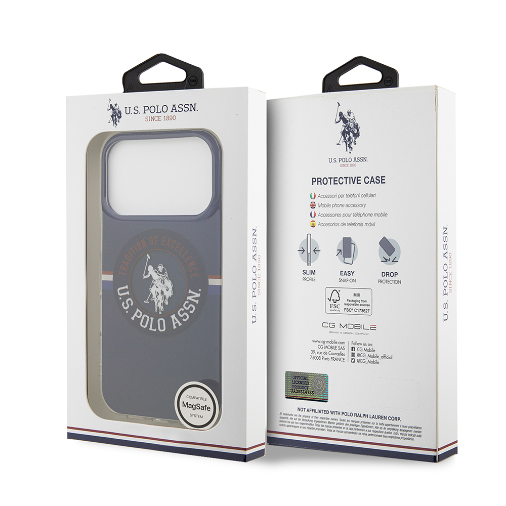 Apple iPhone 17 Pro Kılıf U.S. Polo Assn. Orjinal Lisanslı M-safe Şarj Özellikli IML Stripe Logolu Kapak - 9