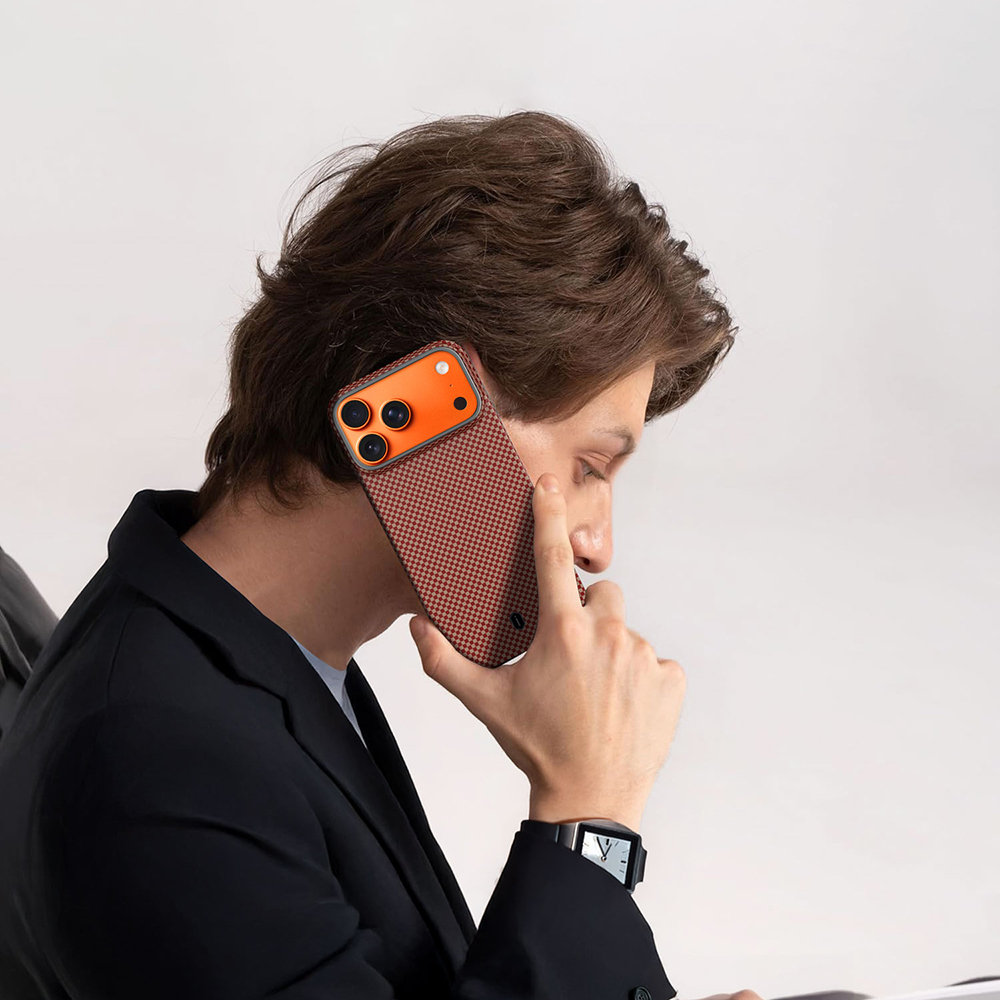 Apple iPhone 17 Pro Kılıf Wiwu DCC-208 Magsafe Şarj Özellikli Aramid Fiber Tasarım Kevlar Kapak - 10