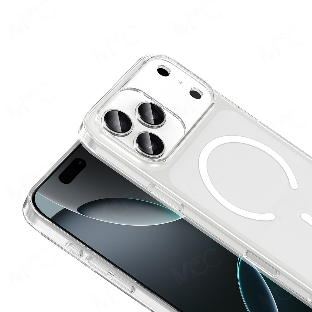 Apple iPhone 17 Pro Kılıf Zore M-safe Şarj Özellikli Şeffaf Kamera Çerçeveli Porto Kapak - 4