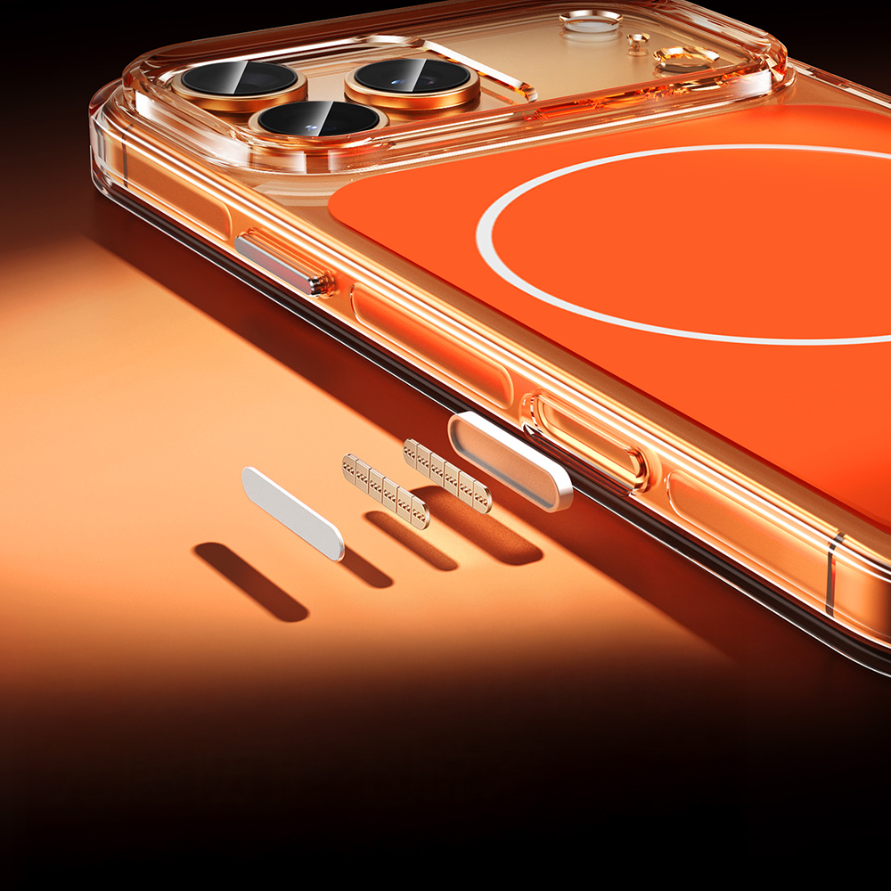 Apple iPhone 17 Pro Kılıf Zore M-safe Şarj Özellikli Şeffaf Kamera Kontrol Butonlu Lugano Kapak - 8