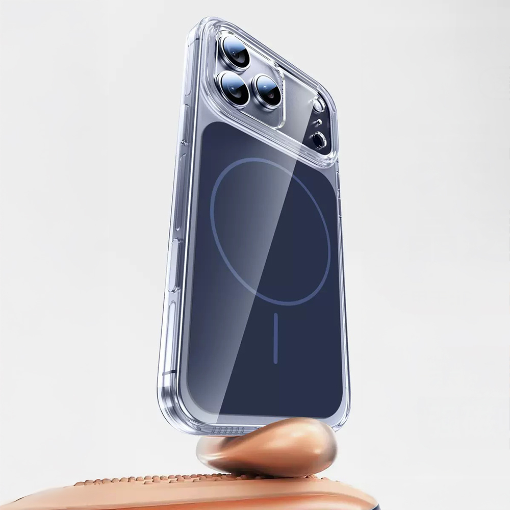 Apple iPhone 17 Pro Kılıf Zore M-safe Şarj Özellikli Şeffaf Kamera Kontrol Butonlu Lugano Kapak - 1