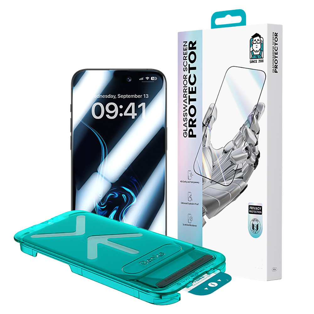 Apple iPhone 17 Pro Max Benks Glass Warrior Privacy HD Cam Ekran Koruyucu + Kolay Uygulama Aparatlı - 14