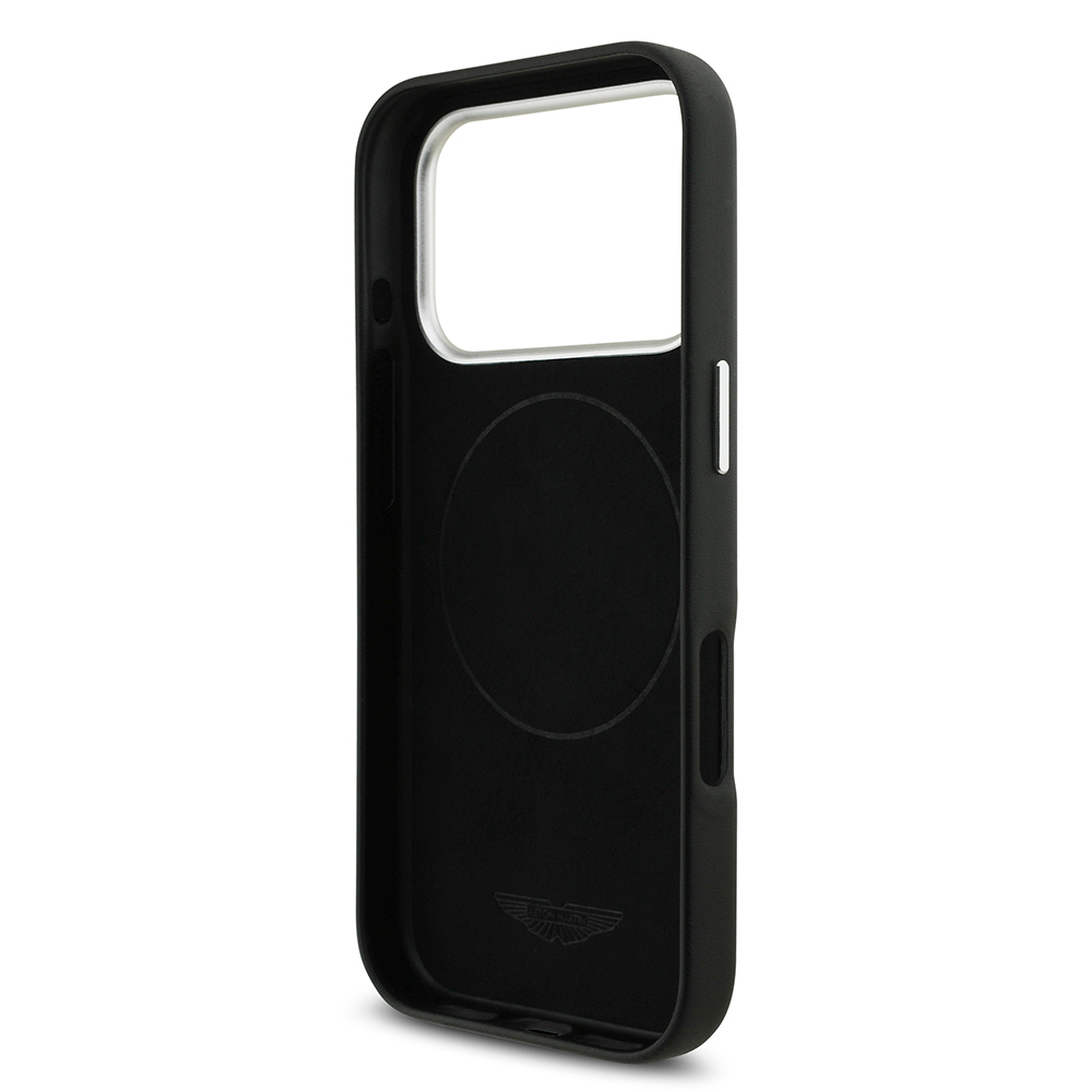 Apple iPhone 17 Pro Max Case Aston Martin Original Licensed M-Safe Charging Feature Metal Logo PU Leather Cover - 8