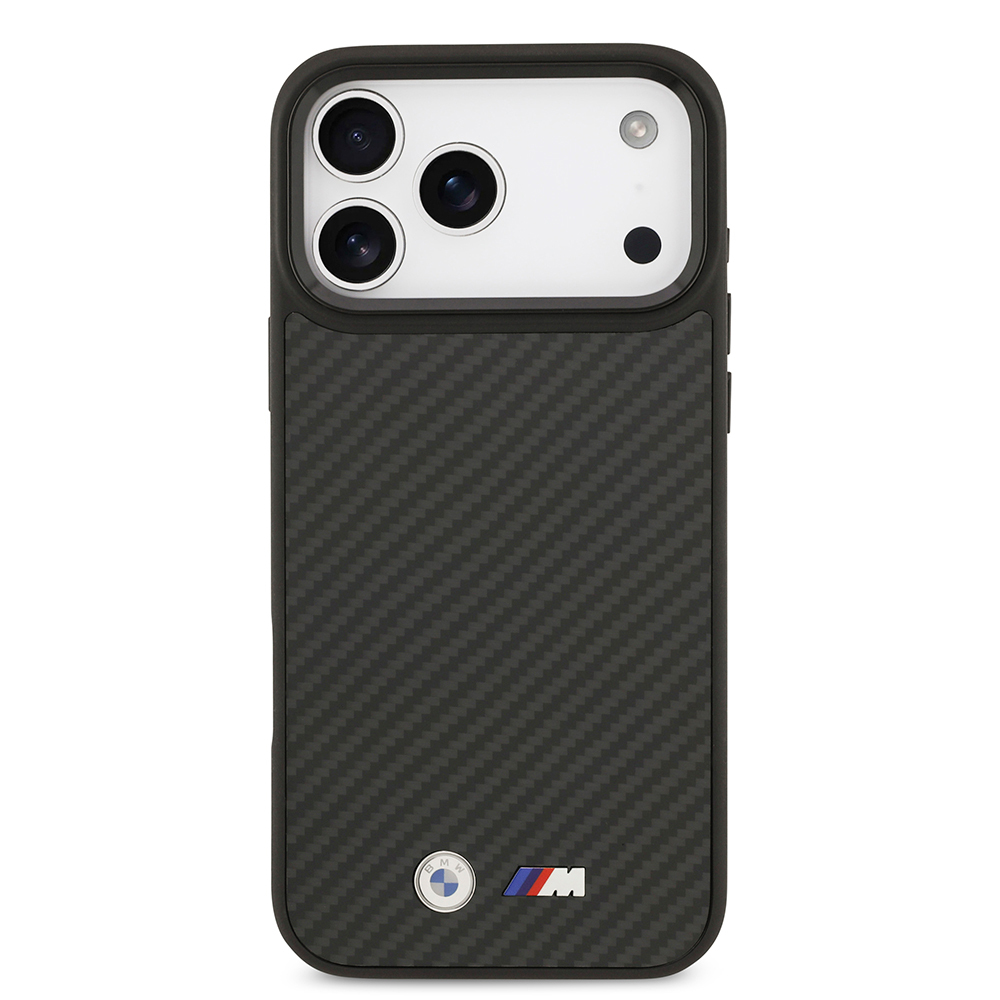 Apple iPhone 17 Pro Max Case BMW Original Licensed M-safe Charging Feature Carbon Fiber Metal Logo Kevlar Cover - 4