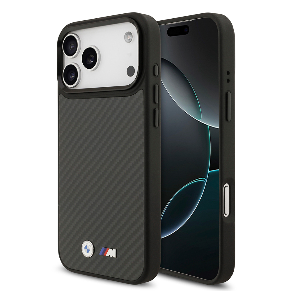 Apple iPhone 17 Pro Max Case BMW Original Licensed M-safe Charging Feature Carbon Fiber Metal Logo Kevlar Cover - 2