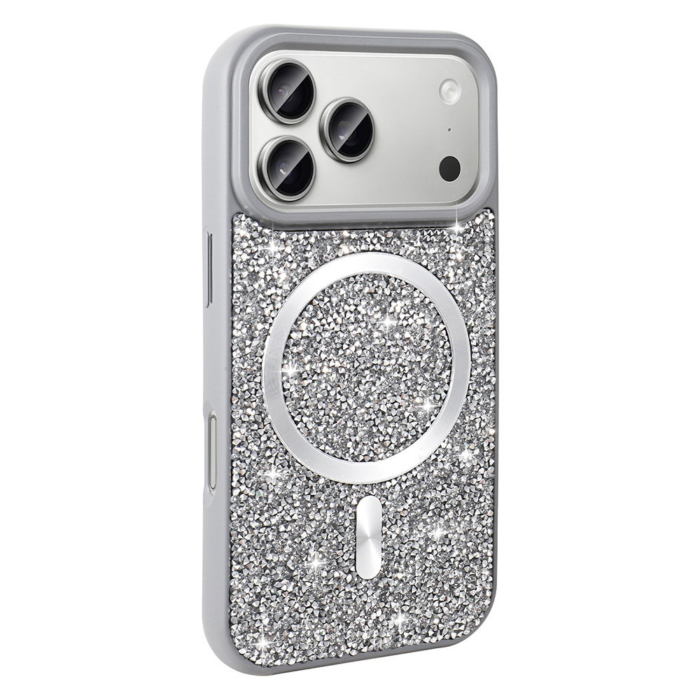 Apple iPhone 17 Pro Max Case Diamond Design Zore Mosaic Silicone Cover M-safe Charging Feature - 3