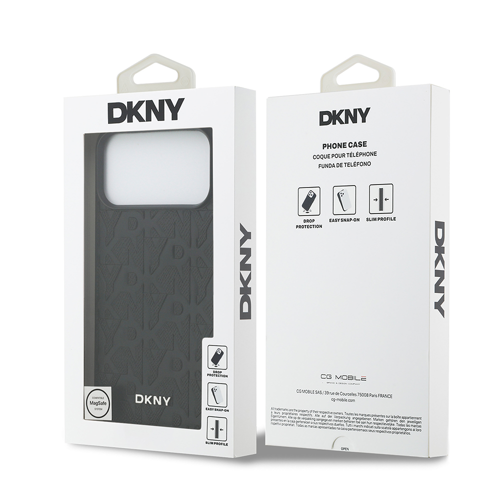 Apple iPhone 17 Pro Max Case DKNY Original Licensed M-safe Charging Feature 3D Printed Grid Pattern Cover - 10