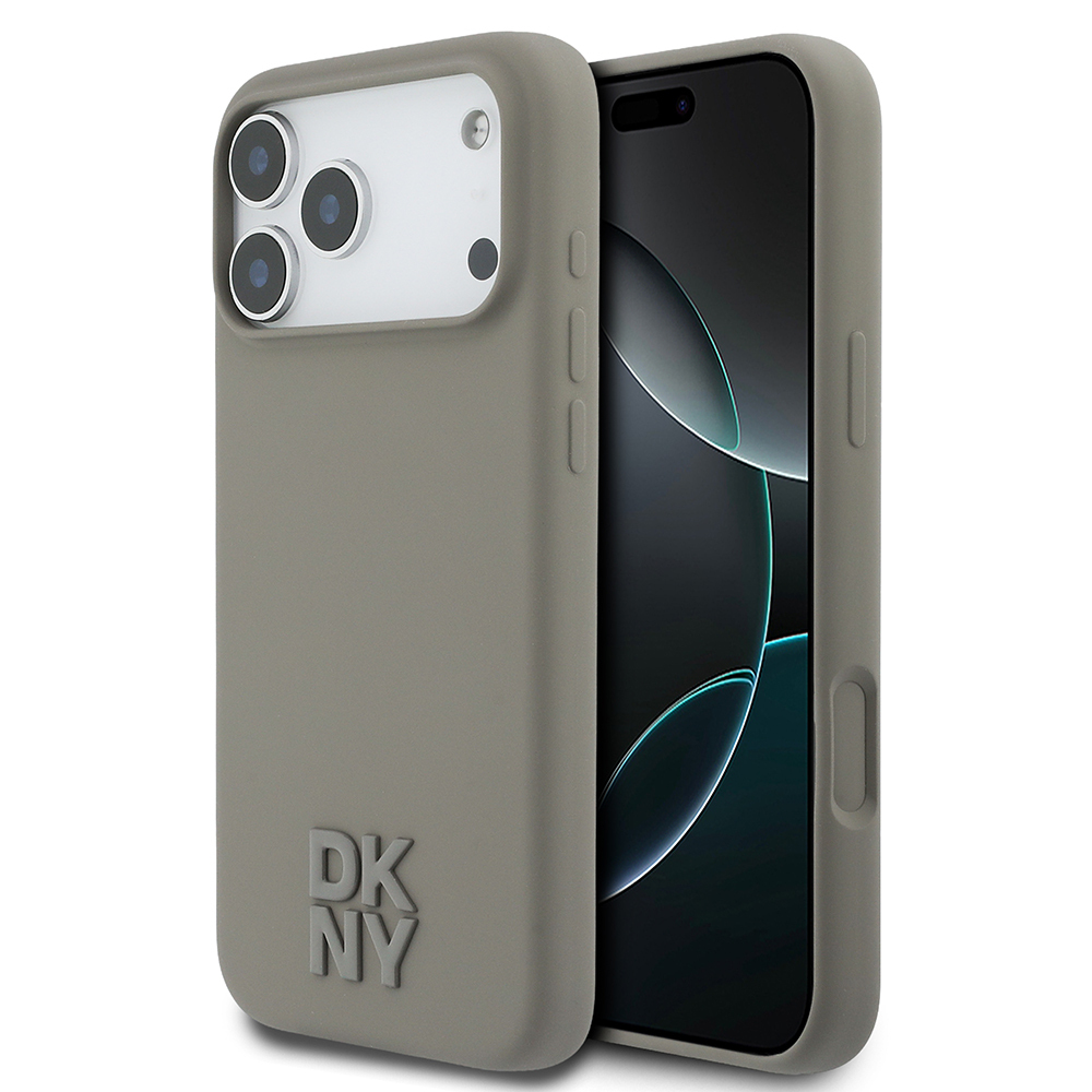 Apple iPhone 17 Pro Max Case DKNY Original Licensed M-Safe Charging Feature Metal Logo Silicone Cover - 1