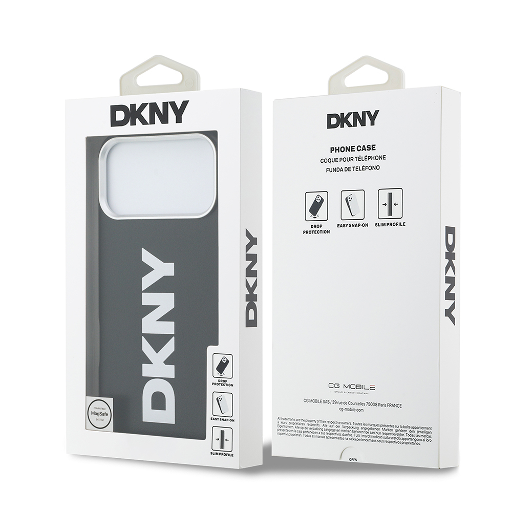 Apple iPhone 17 Pro Max Case DKNY Original Licensed M-safe Charging Feature PU Large Vertical Logo Cover - 11