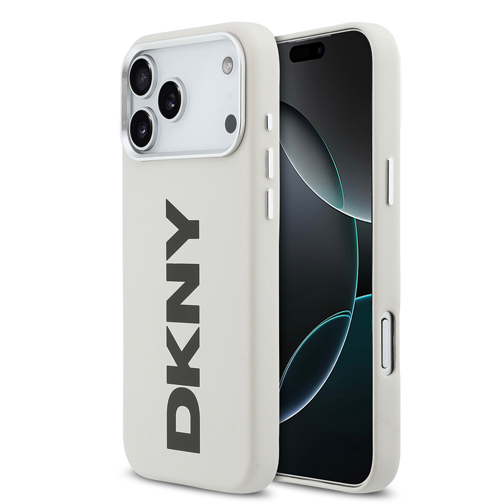Apple iPhone 17 Pro Max Case DKNY Original Licensed M-safe Charging Feature PU Large Vertical Logo Cover - 3