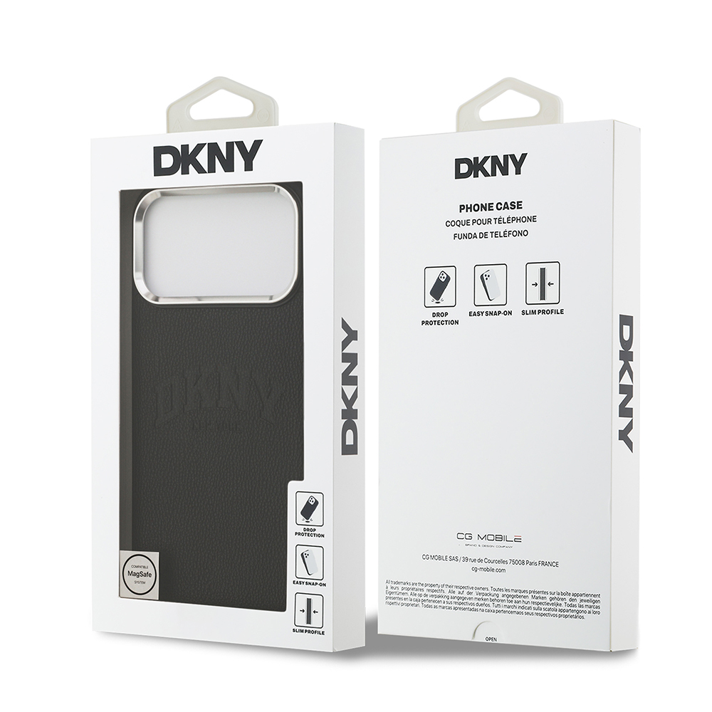 Apple iPhone 17 Pro Max Case DKNY Original Licensed M-safe Charging Feature PU Leather Embossed Cover - 16
