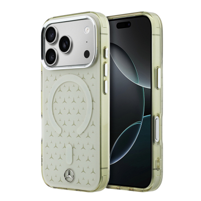 Apple iPhone 17 Pro Max Case – Genuine Licensed Mercedes-Benz – Dual-Layer Star Pattern Design – M-Safe Charging Compatible Bej