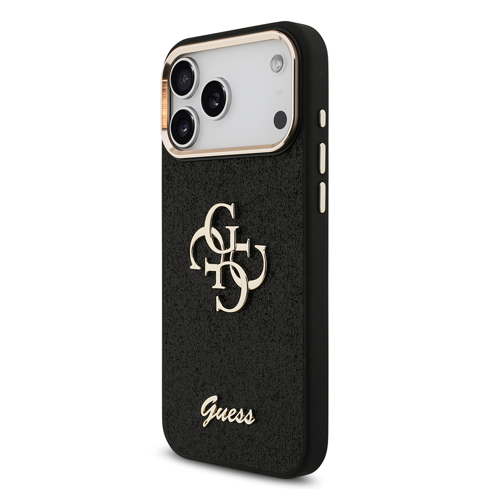 Apple iPhone 17 Pro Max Case Guess Original Licensed 4G Large Metal Camera Frame and Logo Glitter Cover - 27