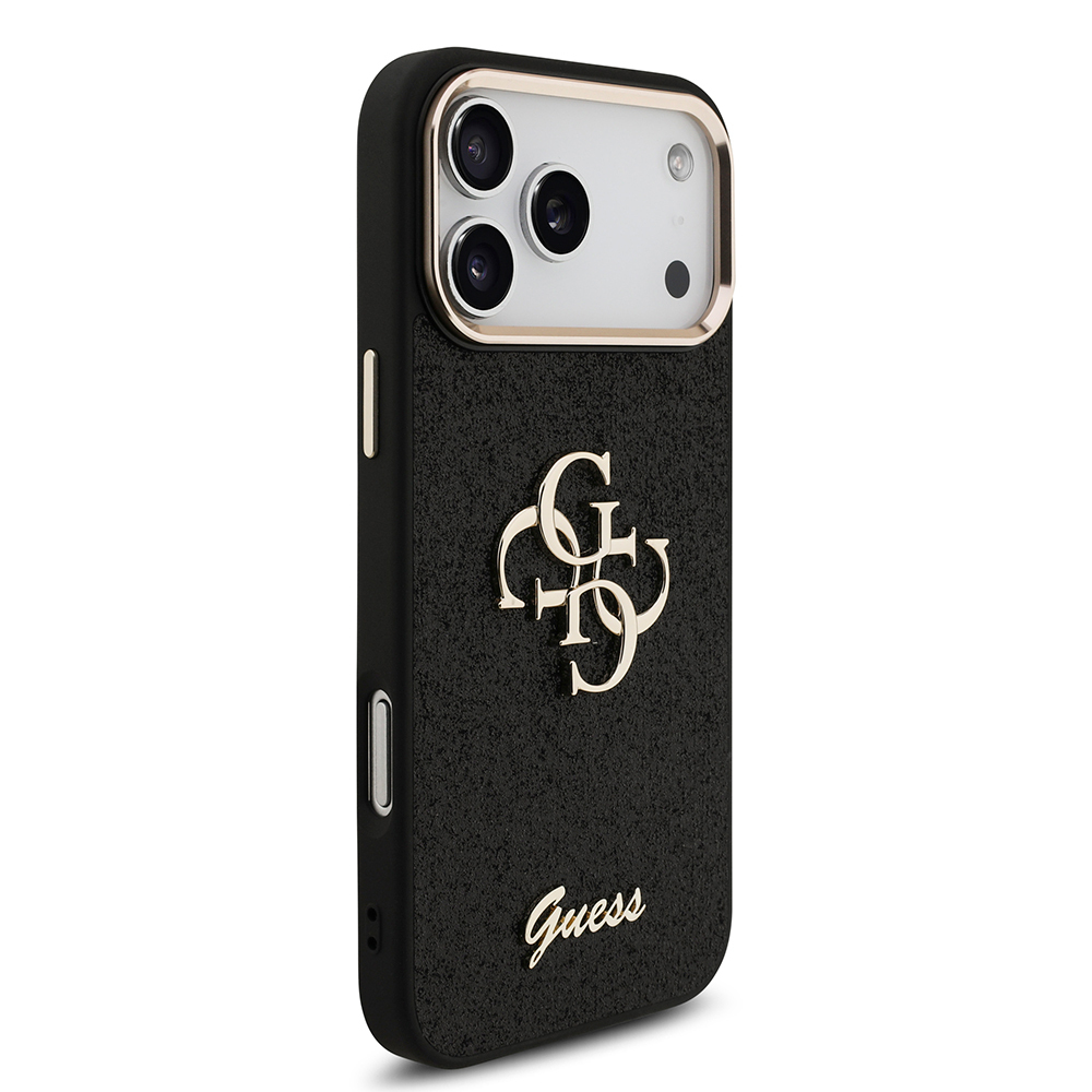 Apple iPhone 17 Pro Max Case Guess Original Licensed 4G Large Metal Camera Frame and Logo Glitter Cover - 29