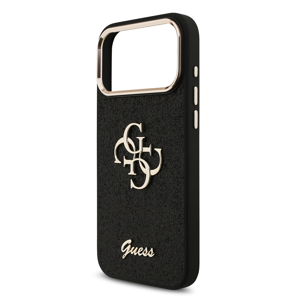 Apple iPhone 17 Pro Max Case Guess Original Licensed 4G Large Metal Camera Frame and Logo Glitter Cover - 31