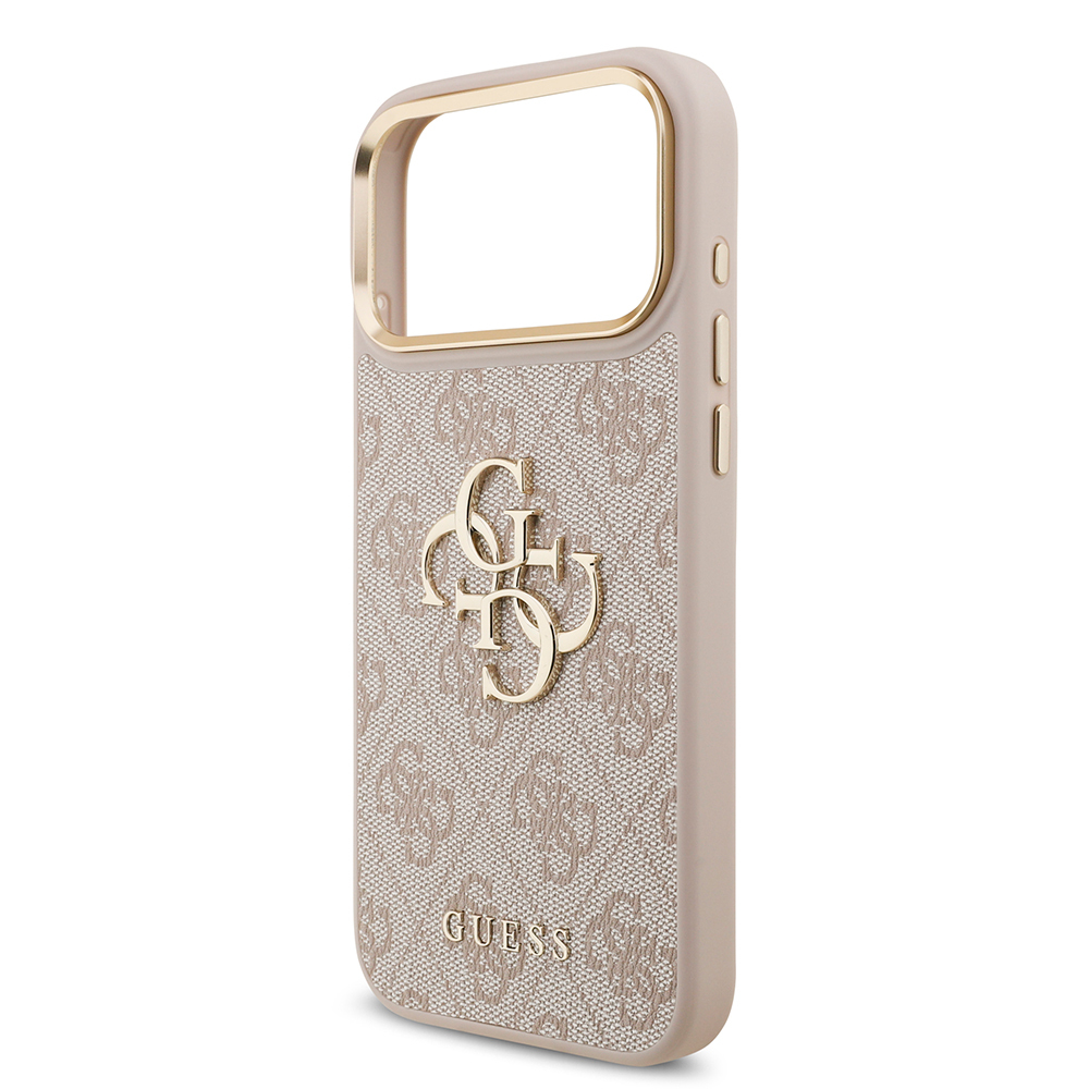 Apple iPhone 17 Pro Max Case Guess Original Licensed 4G Large Metal Logo Thick Strap Cover - 4