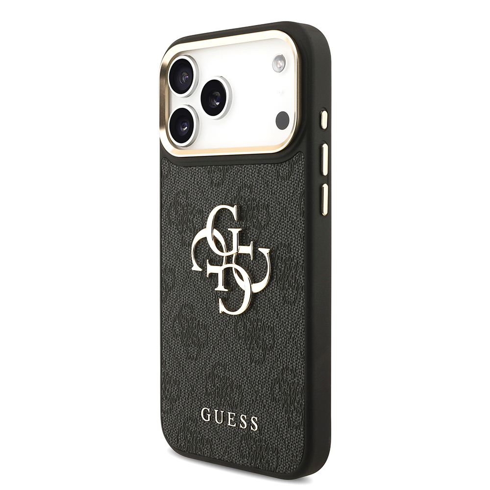 Apple iPhone 17 Pro Max Case Guess Original Licensed 4G Large Metal Logo Thick Strap Cover - 10