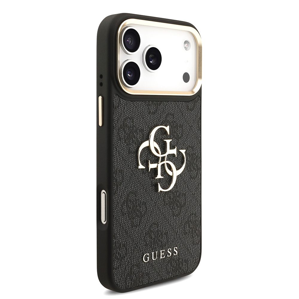 Apple iPhone 17 Pro Max Case Guess Original Licensed 4G Large Metal Logo Thick Strap Cover - 12