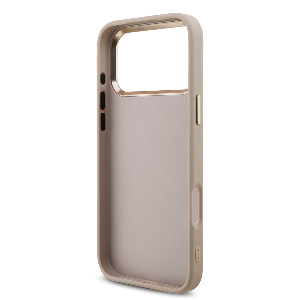 Apple iPhone 17 Pro Max Case Guess Original Licensed Gold Metal Camera Frame 4G Patterned Metal Big 4G and Text Logo Cover - 24