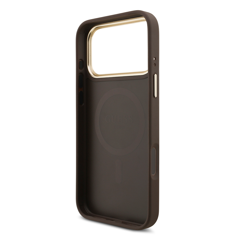 Apple iPhone 17 Pro Max Case Guess Original Licensed M-safe Charging Feature 4G Metal Large Logo Card Holder Cover - 9