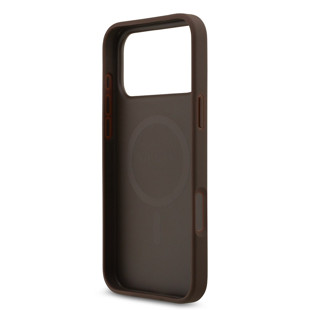 Apple iPhone 17 Pro Max Case Guess Original Licensed M-safe Charging Feature Circle Classic Cover Text Logo - 10