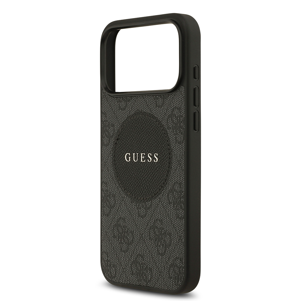 Apple iPhone 17 Pro Max Case Guess Original Licensed M-safe Charging Feature Circle Classic Cover Text Logo - 15