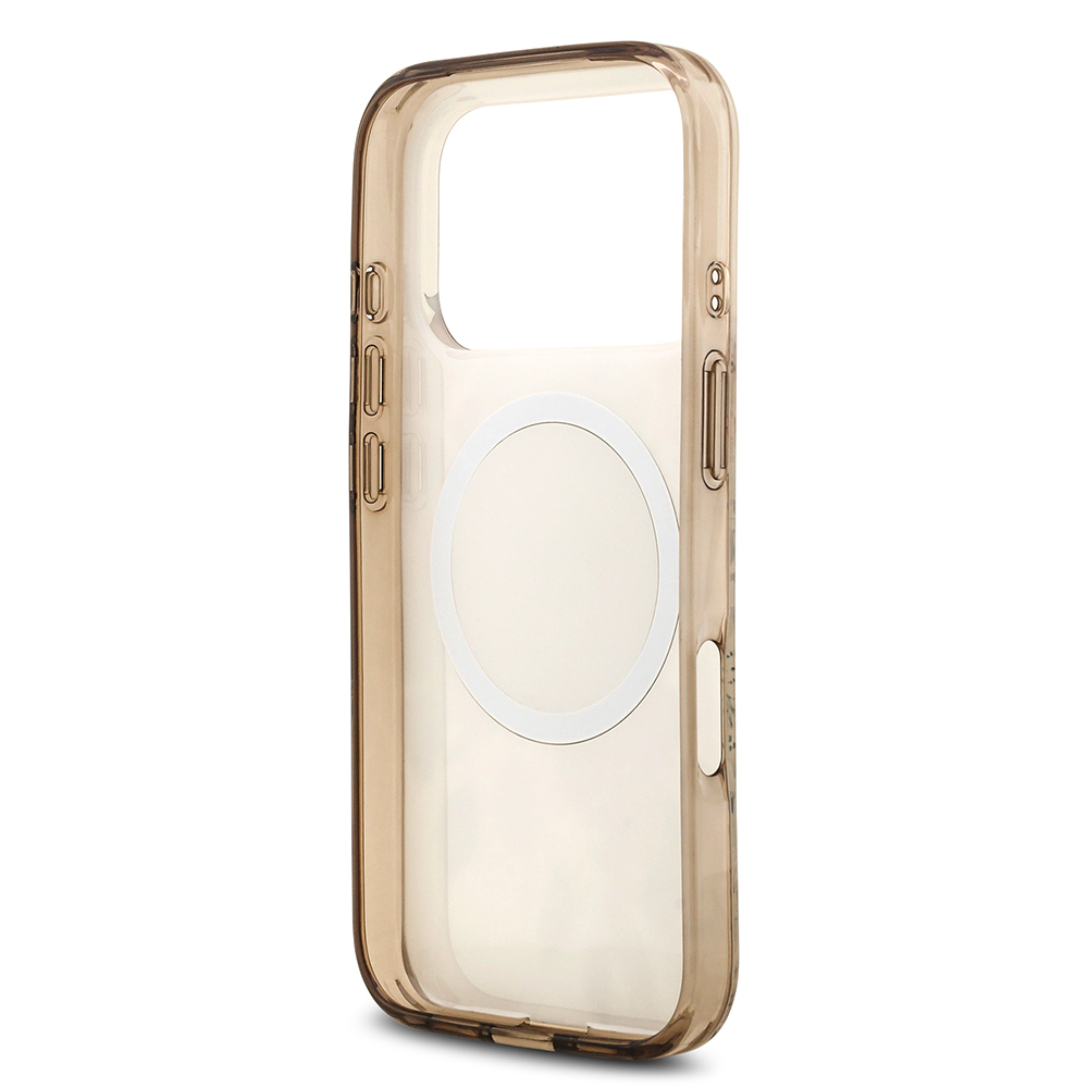 Apple iPhone 17 Pro Max Case Guess Original Licensed M-safe Charging Feature Flower Tonal Circle Cover - 10