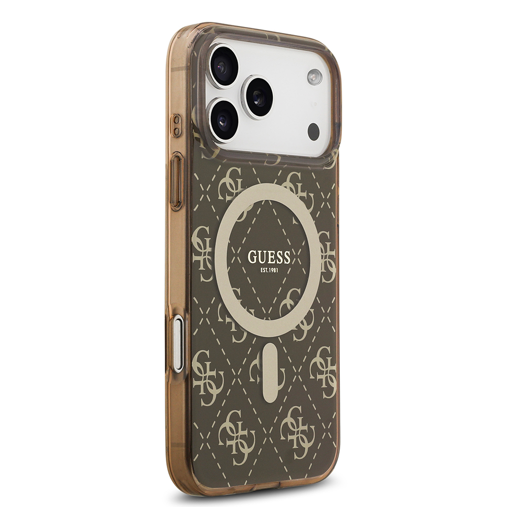 Apple iPhone 17 Pro Max Case Guess Original Licensed M-Safe Charging Feature IML Printed Classic Logo 4G Patterned Cover - 6