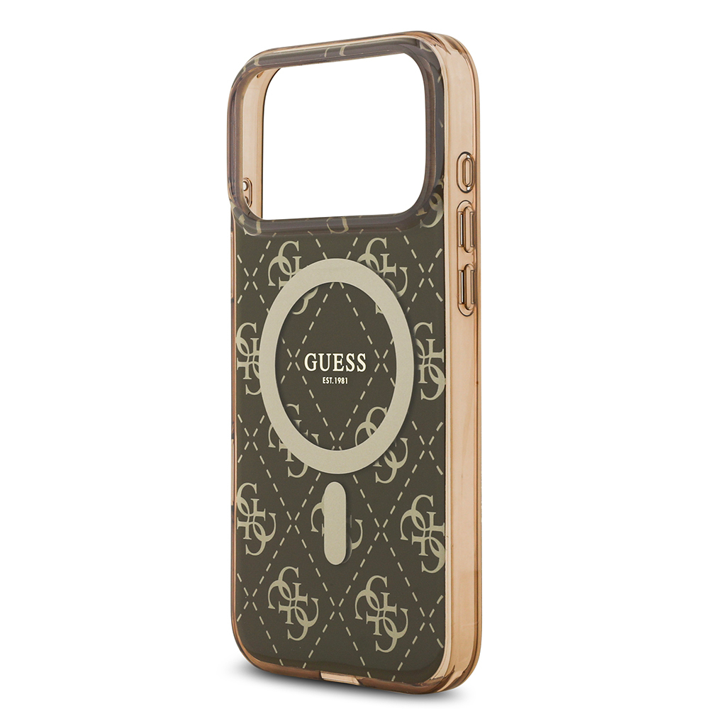 Apple iPhone 17 Pro Max Case Guess Original Licensed M-Safe Charging Feature IML Printed Classic Logo 4G Patterned Cover - 8