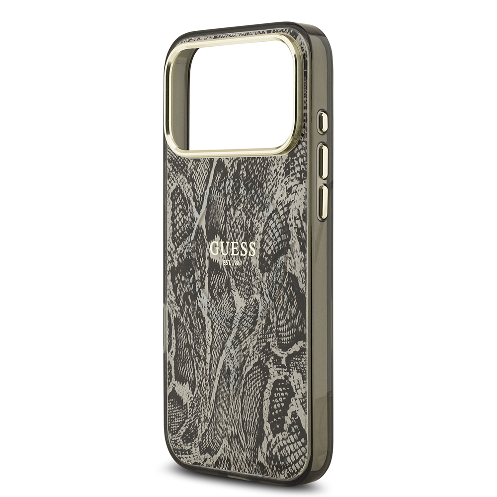 Apple iPhone 17 Pro Max Case Guess Original Licensed M-safe Charging Feature Text Logo Python Patterned Cover - 14