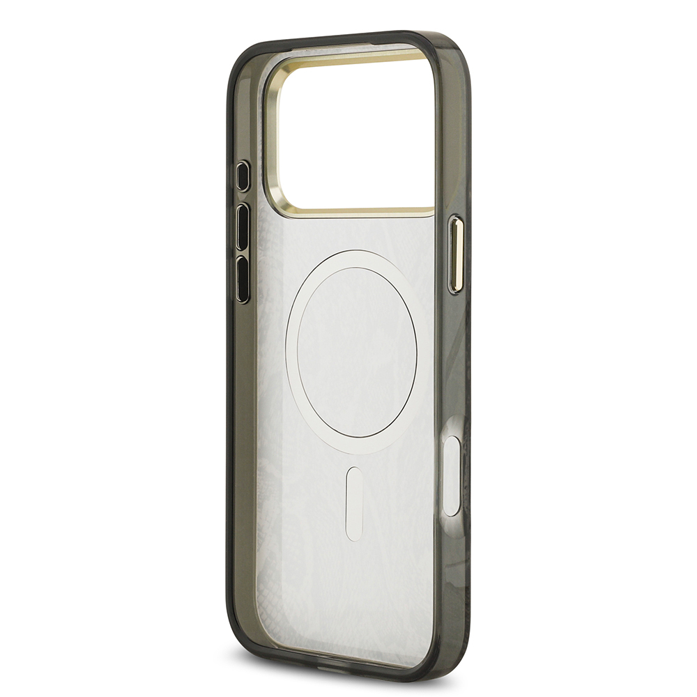 Apple iPhone 17 Pro Max Case Guess Original Licensed M-safe Charging Feature Text Logo Python Patterned Cover - 15