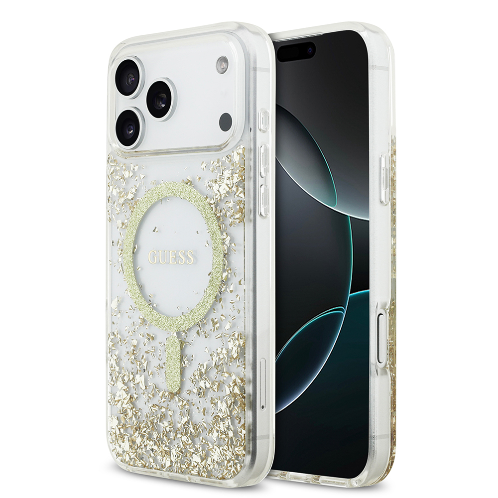 Apple iPhone 17 Pro Max Case Guess Original Licensed M-safe Charging Transparent Resin Bottom Cover - 1