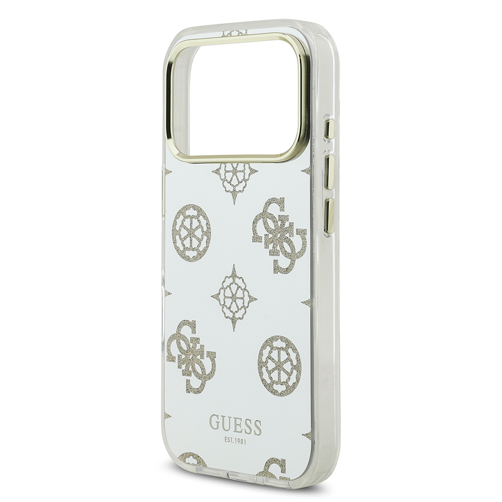 Apple iPhone 17 Pro Max Case Guess Original Licensed Metal Camera Frame Glitter Mirror Cover - 8