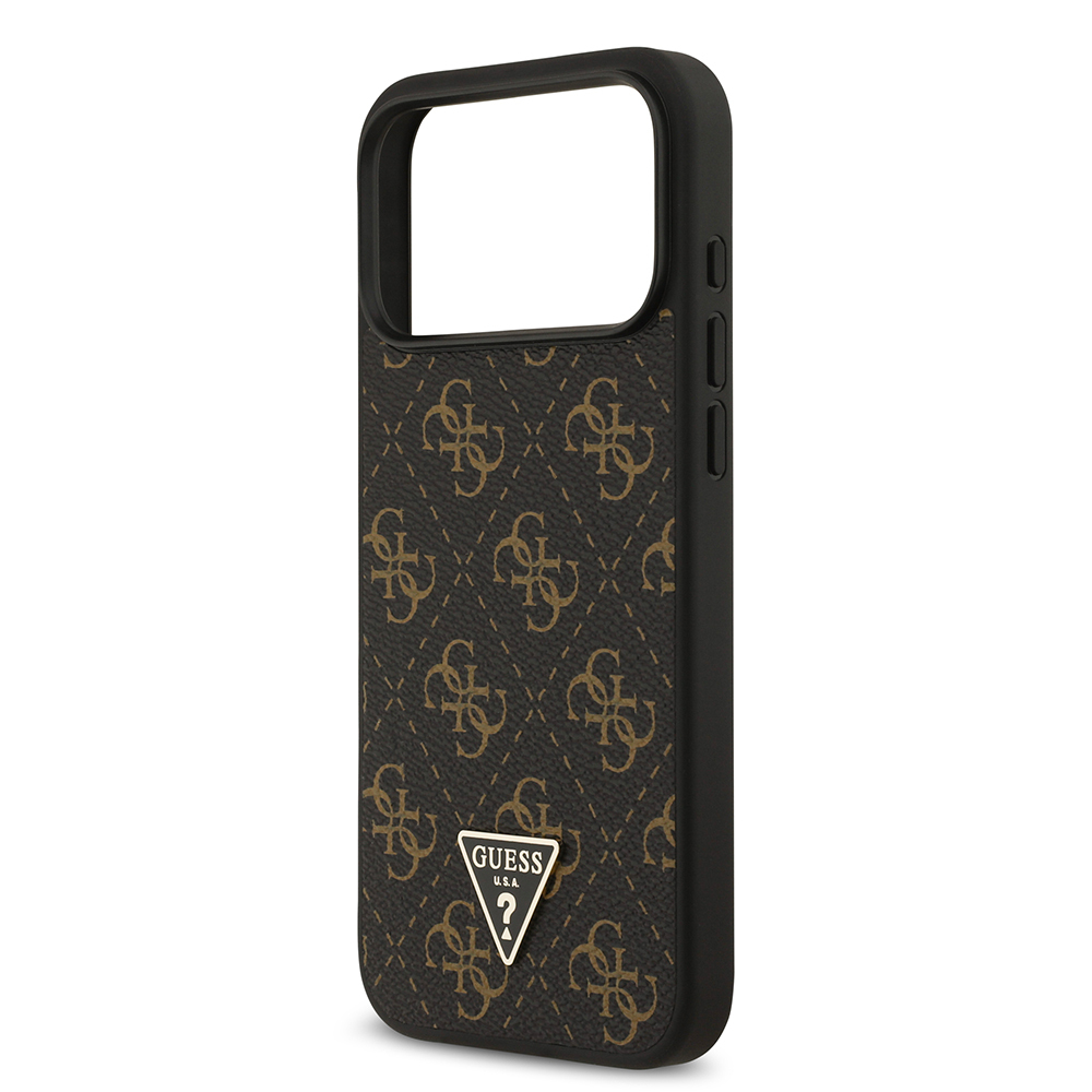 Apple iPhone 17 Pro Max Case Guess Original Licensed PU Leather 4G Patterned Triangle Logo Cover - 7