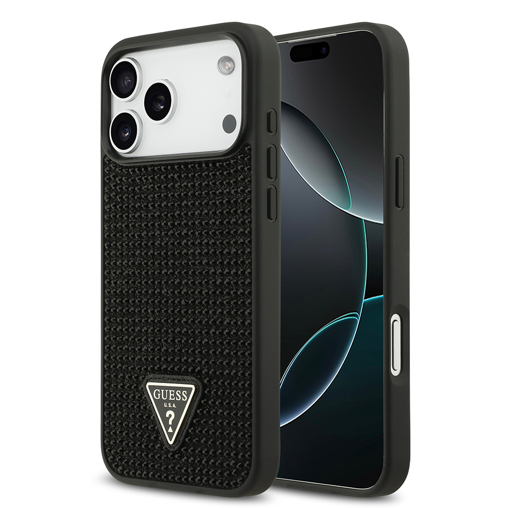 Apple iPhone 17 Pro Max Case Guess Original Licensed Stone Back Triangle Logo Cover - 1