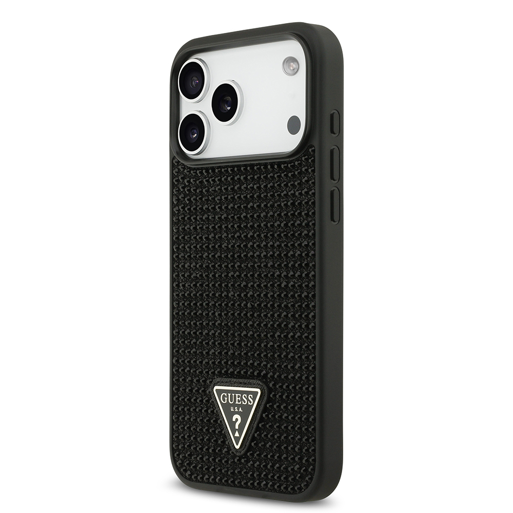 Apple iPhone 17 Pro Max Case Guess Original Licensed Stone Back Triangle Logo Cover - 3