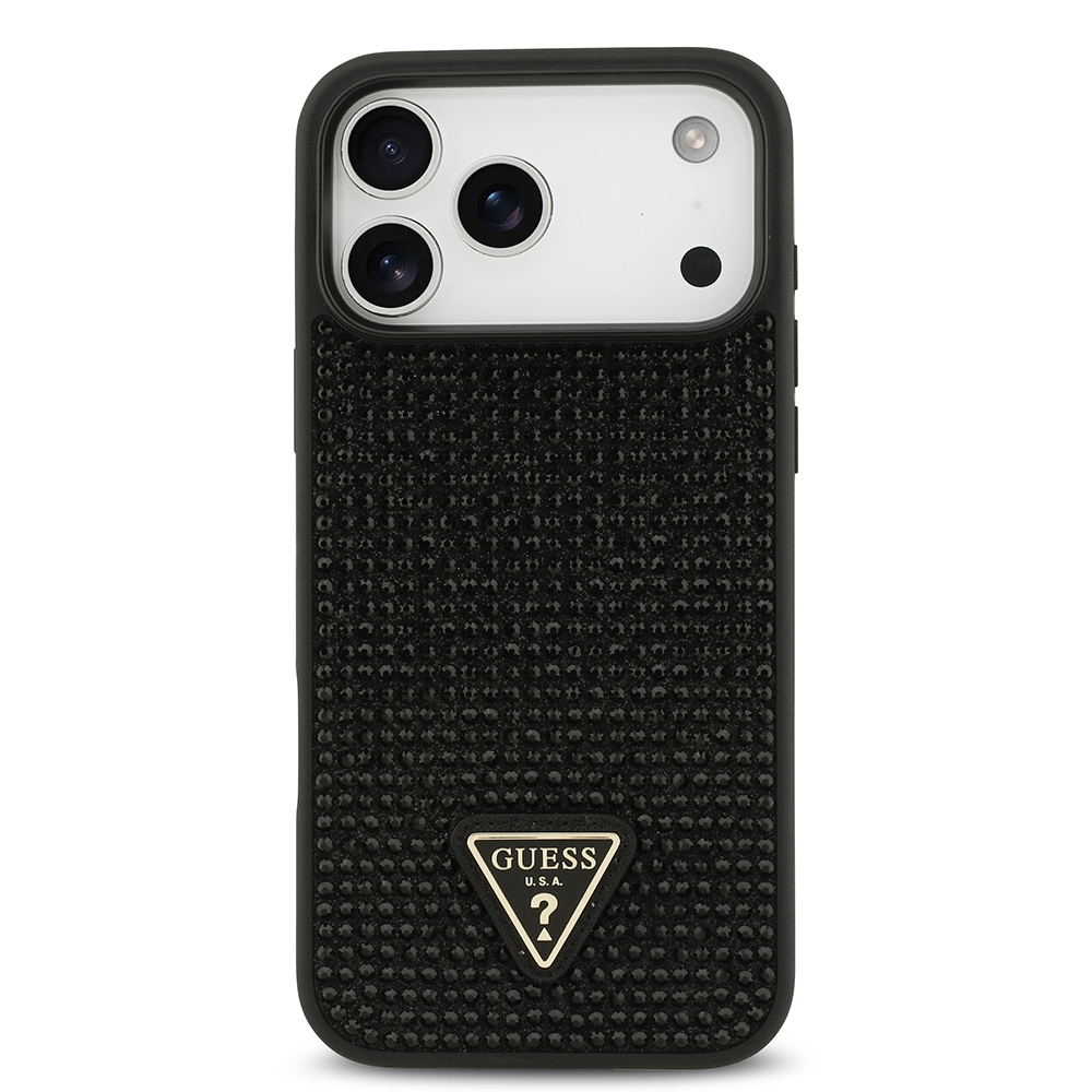Apple iPhone 17 Pro Max Case Guess Original Licensed Stone Back Triangle Logo Cover - 4