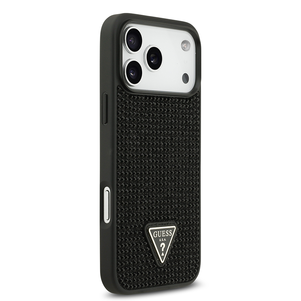 Apple iPhone 17 Pro Max Case Guess Original Licensed Stone Back Triangle Logo Cover - 5