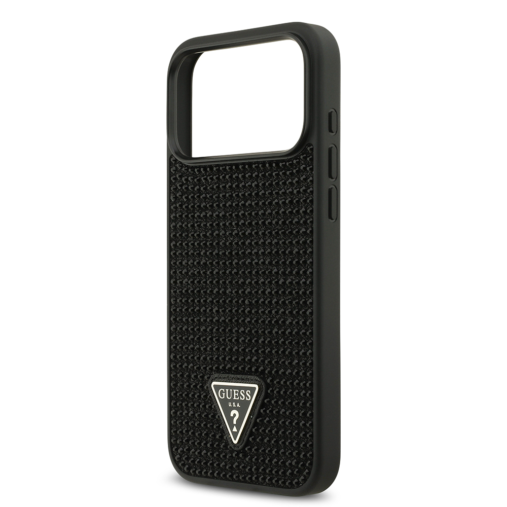 Apple iPhone 17 Pro Max Case Guess Original Licensed Stone Back Triangle Logo Cover - 7