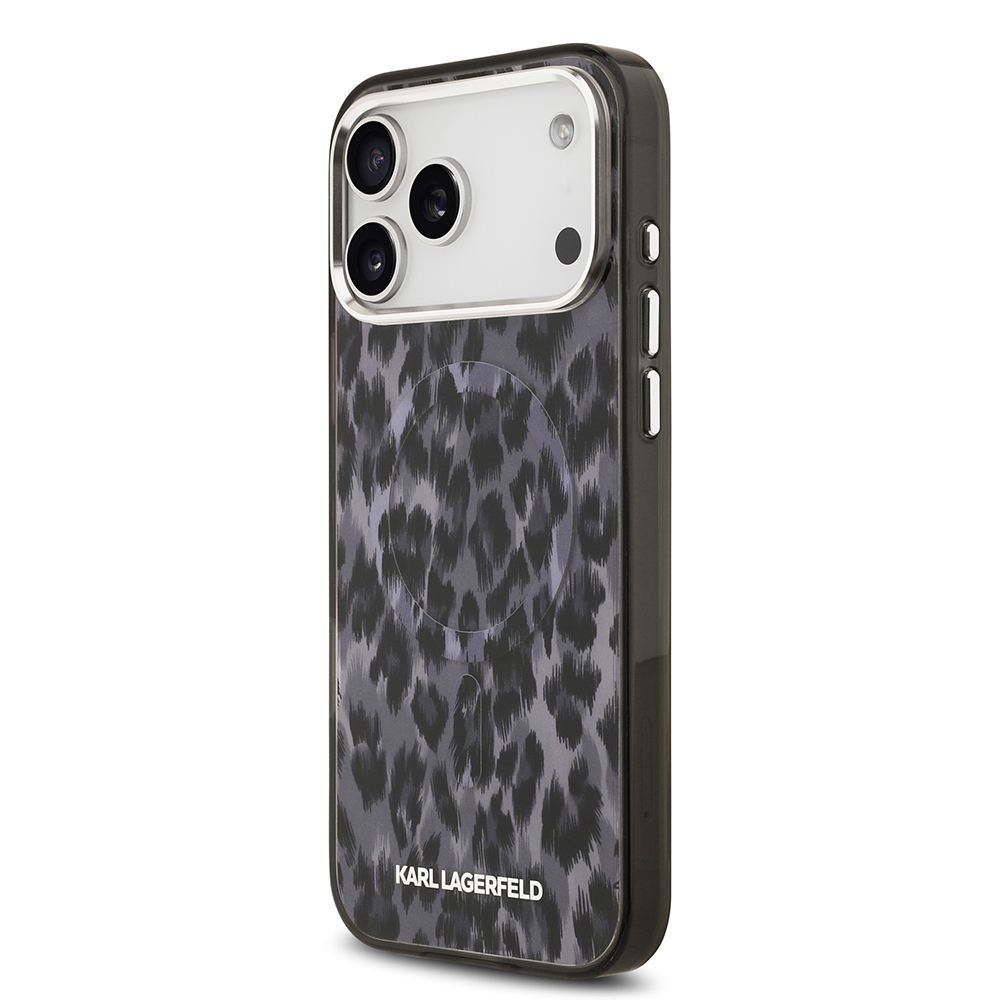 Apple iPhone 17 Pro Max Case Karl Lagerfeld Original Licensed M-Safe Charging Feature IML Leopard Print Cover - 4